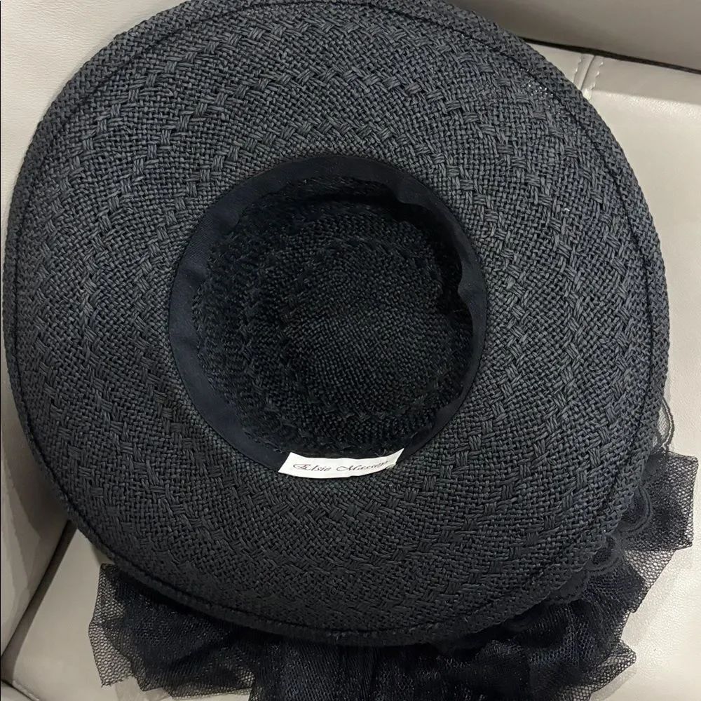 Ladies Black Victorian Touring Hat w/Black Roses - Picture 6 of 7